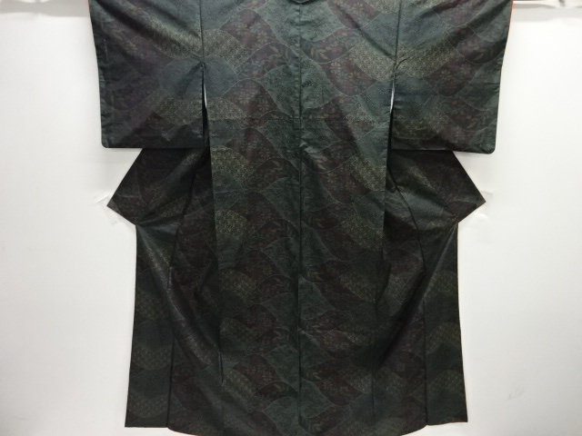 Pine Tree Flower Pattern Oshima Tsumugi Kimono